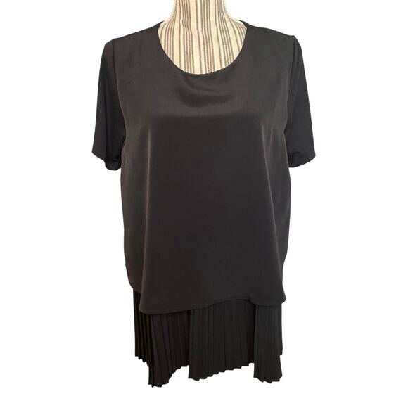 DG^2 by Diane Gilman Tops - DG2 black “easy top” with pleated underpayer